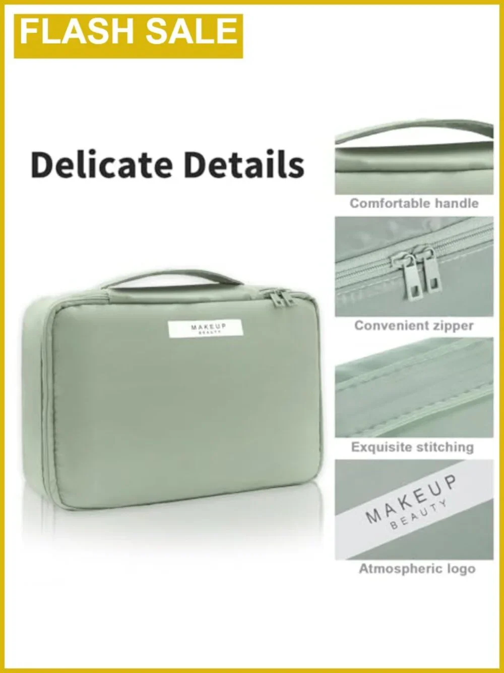 Travel Makeup Bag Cosmetic Toiletry Bag Nylon Waterproof 3pc Set